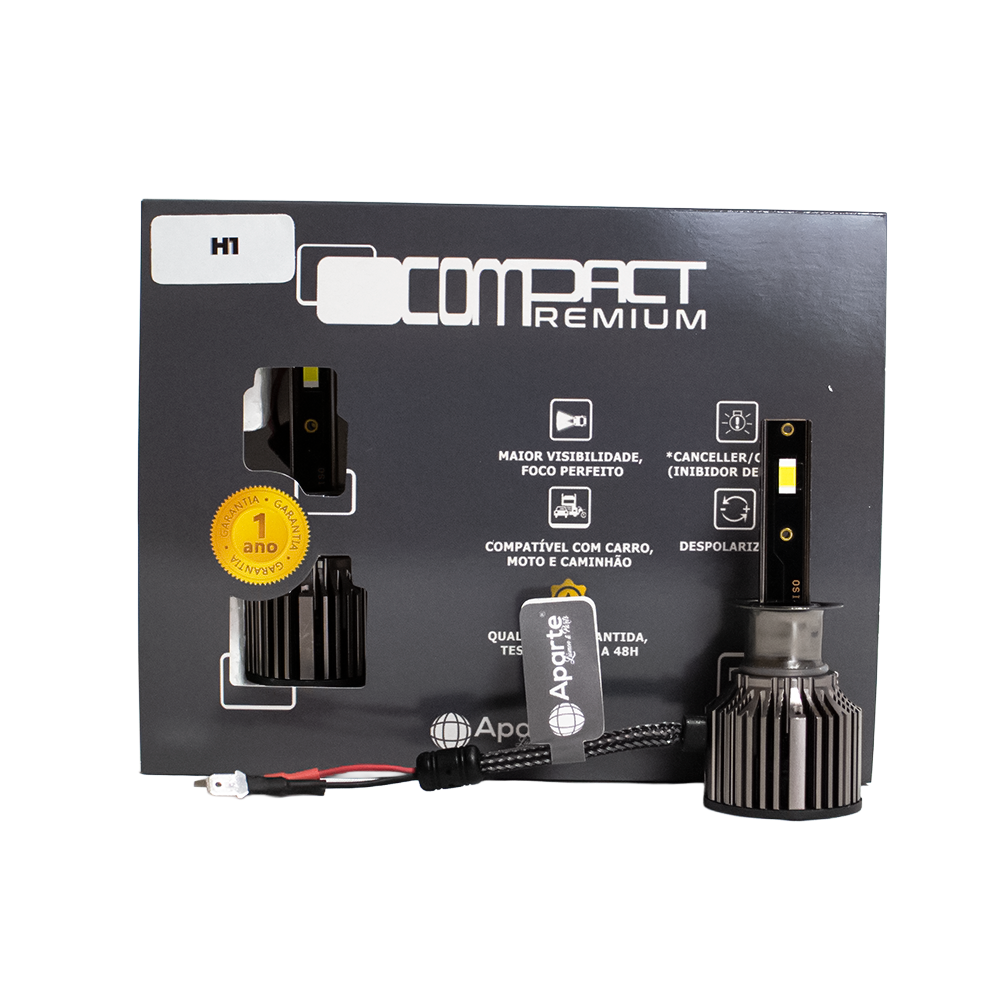 H1 Led Compact Premium 20.000 Lúmens 6000k (par)