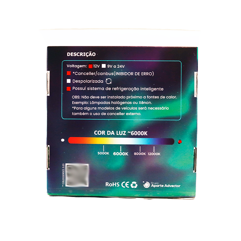 H1 Led Slim Space All 20.000 Lúmens 6000k (par) - Imagem 8