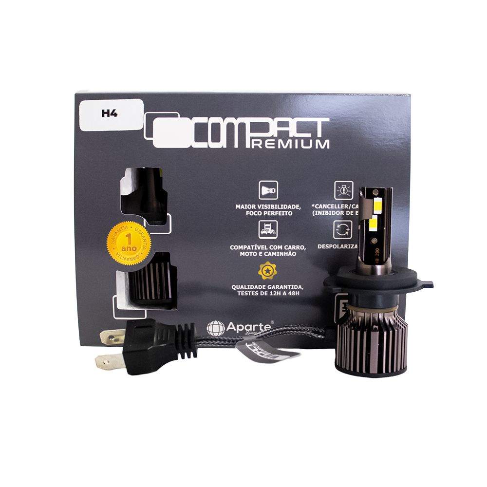 H4 Led Compact Premium 20.000 Lúmens 6000k (par)