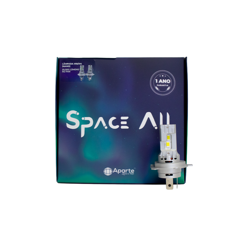 H4/h19 Led Nano Space All 20.000 Lúmens 6000k (par)