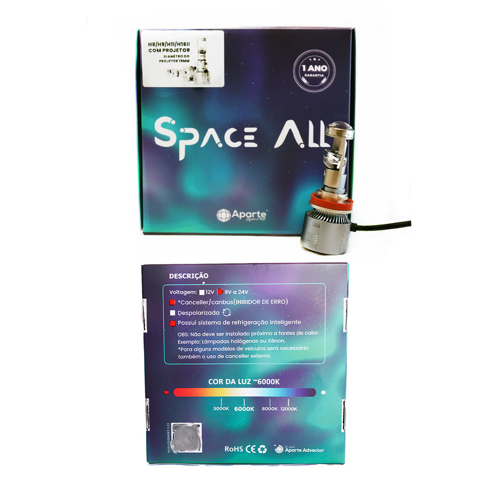 H8/h9/h11/h16-2 Led Projetor Space All 30.000 Lúmens (par) - Imagem 7